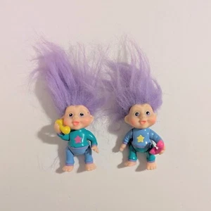 Applause 1991 Troll Puppe Einweg Magic Trolls Mini Baby 3" lila Haare Handys - Bild 1 von 9