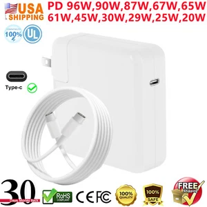 Adaptador cargador de corriente USB-C de 96 W para MacBook Pro 13 14 15 16 2021 2020 2019 2018 - Imagen 1 de 15