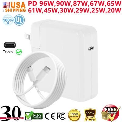 96W USB C Adapter Mac Book Pro Charger For MacBook Air 13" A2337 M1, A2179,A1932 - Image 1 of 4