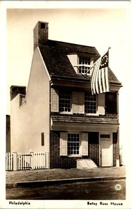 Vintage RPPC PA Postcard Betsy Ross House American Flag Philadelphia Posted 1938 - Picture 1 of 3
