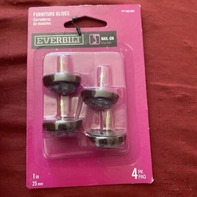 Everbilt 1 in. Carpet Base Furniture Glides, 4 Pack - Image 1 of 3