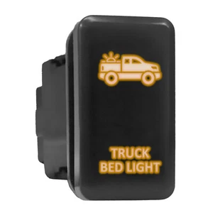 TRUCK BED LIGHT Orange Backlit Tall Push Button 1.54"x 0.83" (Fit: Toyota) - Picture 1 of 6