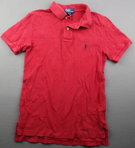 Vintage Boy's Polo Ralph Lauren Polo Red Short Sleeve 100% Cotton Size S (8/10) - Picture 1 of 6