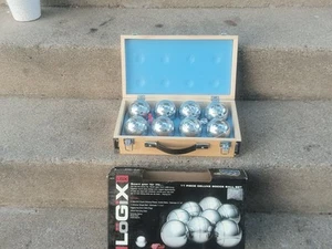 LoGiX LGX 8xCHROME Boccia Kugeln Set mit Holzhülle Vintage - Bild 1 von 6