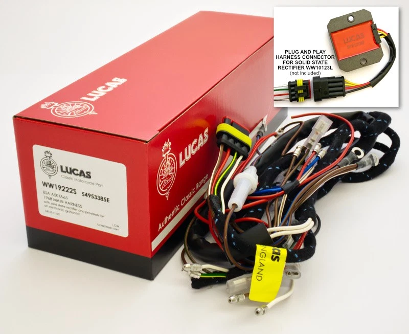 Arnés de cableado principal Lucas 54953385E - Actualización BSA A50/A65 EI (1968) Foto 1 de 1