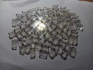 LEGO BULK LOT OF 88 TRANS CLEAR WINDOW BRICKS 1X2 NO BOTTOM TUBES #3065 - Picture 1 of 1