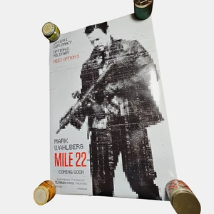 Mile 22 2018 Promo Movie Poster 27x40 Mark Wahlberg, Lauren Cohan Double Sided - Picture 1 of 6
