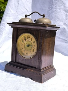 Alte Junghans Tischuhr Holz Wecker Holzuhr mit 2 sichtbaren Glocken Vintage rar - Bild 1 von 21