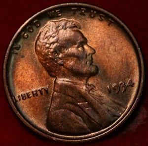 Uncirculated 1934 Philadelphia Mint Copper Lincoln Wheat Cent - Picture 1 of 2