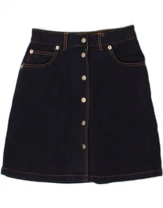 STEFANEL Womens Denim Skirt IT 38 XS W24 Navy Blue Cotton AW02 - Picture 1 of 3