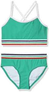 Girls UPF 50+ Beach Sport Athletic Bikini Swimsuit, Tanya Atlantis, 5 - Picture 1 of 4