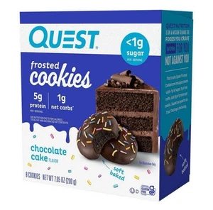 🔴 New QUEST Frosted Chocolate Cake Net Carbs Protein Cookies 7.05oz (1 Box) - Picture 1 of 3