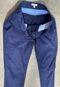 Pantalones elásticos Peter Millar para hombre azul marino Eb66 Performance clásicos 5 bolsillos 35 - Imagen 1 de 7