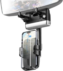 Support Téléphone Rétroviseur pour Voiture Rotatif Rétractable Réglable - Photo 1 sur 10