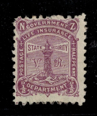 Seguro de vida Nueva Zelanda 1893 SG L7 1/2d púrpura brillante MNG GEMA CV L110 Foto 1 de 2