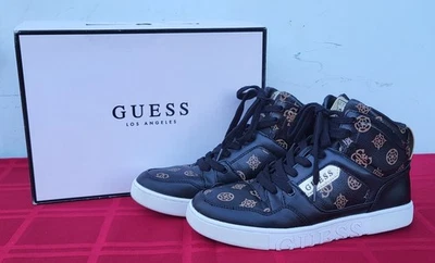 Zapatillas altas para mujer GUESS Justis2 con logotipo en relieve marrón Multi LL - Talla: 8M Foto 1 de 4
