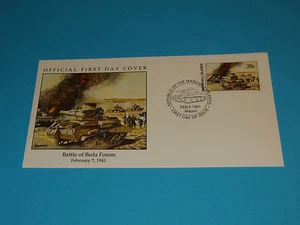 WWII FDC W19 BedaFomm Libya Italy Britain Matilda Tank * 50th Anniversary - Picture 1 of 1