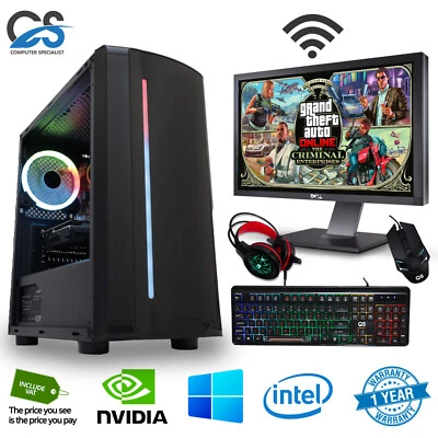 Gaming PC Lote Intel Quad Core i5 16GB RAM SSD + 1TB Nvidia Gt 730 Gana 10 ✅ - Imagen 1 de 4