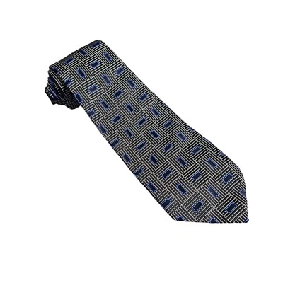 Corbata Ralph Lauren Etiqueta Púrpura 100% Seda Negro Azul Geométrica 3.25" W 58" L Foto 1 de 4