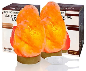 IndusClassic Natural Himalayan Salt Lamp Air Purifier Dimmer 2~4 lbs Set Of 2 - Picture 1 of 7