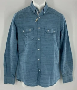 Camisa grande para hombre Alexander Julian con botones azul elástica manga larga - Imagen 1 de 7