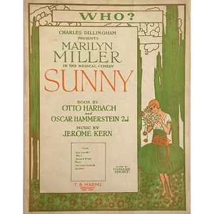 1925 Sunny Sheet Music Who? Music Comedy Marilyn Miller, Jerome Kern - Picture 1 of 4
