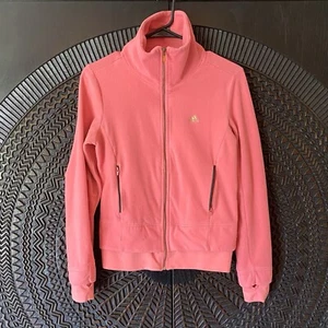 Adidas Full Zip Mock Neck Fleece Jacket Zippered Pockets Womens Size XS Pink Y2K - Picture 1 of 9
