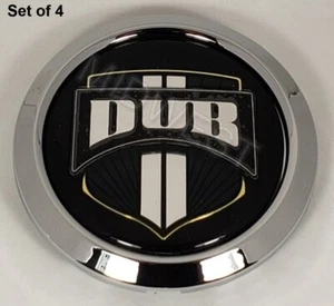 Set of 4 New Dub Chrome 1002-01 Spinner Wheel Rim Center Caps 1001-98 w Screws - Picture 1 of 9