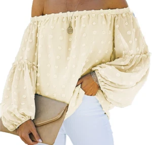 NUEVO CON ETIQUETAS KIRUNDO Mujer Forrada Transparente Punto Suizo Hombro Blusa Top Crema - XXL 2X - Imagen 1 de 11