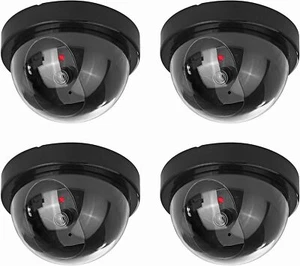 Paquete de 4 cámaras domo CCTV de seguridad con luces rojas intermitentes - Imagen 1 de 3