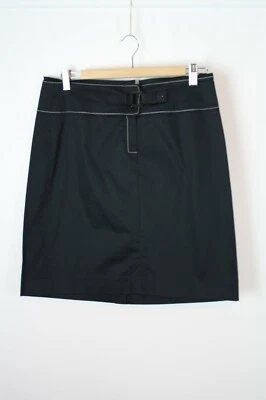 Falda MAG Magaschoni 8 Negra Recta Lápiz Hebilla Cierre Foto 1 de 4