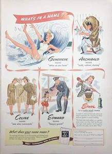 Vintage 1942 Ethyl Gas Additiv What's In A Name? Printanzeige Werbung  - Bild 1 von 1