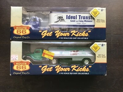 ROUTE 66 "GET YOUR KICKS"1:43 Nicholsons SUN SWEET DAIRY & IDEAL TRANSFER Trucks - Image 1 of 4