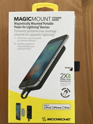 SCOSCHE MagicMount PowerBank Magnetic Micro USB Power Bank Battery Pack 4000mAh - Image 1 of 3
