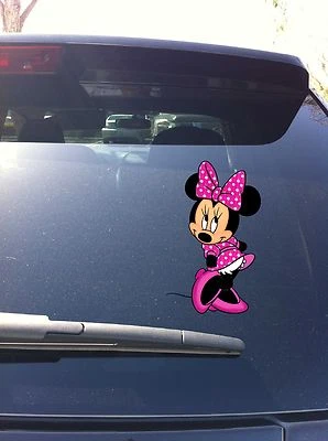 Adesivo de vinil para janela de carro 02-11 Minnie Mouse Bashful - Imagem 1 de 2