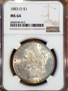 1883-O Morgan Silver Dollar - NGC MS64 Vibrant Reverse Toning #9012 - Bild 1 von 4