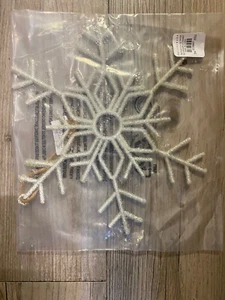 NEW Pottery Barn 6” Caviar Glitter Sparkly Snowflake Christmas Tree Ornament NWT - Picture 1 of 7
