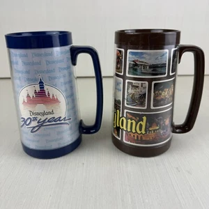 Vintage Disneyland Thermo-Sew Insulated Mugs 30th Year Mickey Mouse 16oz Pair - Picture 1 of 13