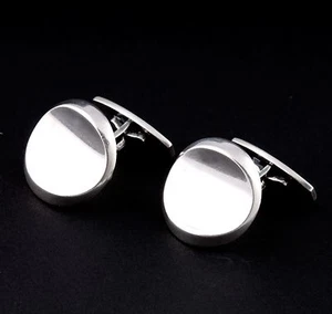 Modern Hans Hansen Sterling Silver Cufflinks # 639. MADE IN DENMARK. Very Rare! - Picture 1 of 4