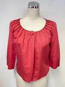 HOBBS CORAL COTTON & SILK BLEND SPECIAL OCCASION JACKET SIZE 12 - Picture 1 of 5