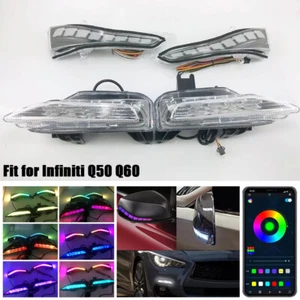 4x RGB LED Mirror Sequential Signal Light Fog Light for Infiniti Q50 Q60 14-20 - Picture 1 of 10