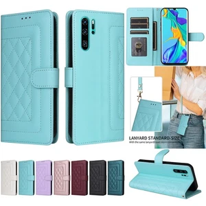 For Huawei Y9 Prime P30 Pro P30Lite Leather Wallet Case Strap Anti Scratch Cover - Picture 1 of 19