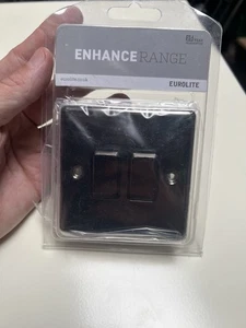 Eurolite Black nickel Double switch CLEARANCE - Picture 1 of 2