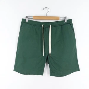 Pantaloncini chino uomo folk taglia grande verde cotone elasticizzato coulisse tasche - Foto 1 di 8
