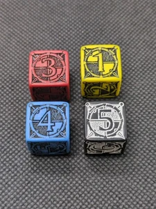 (4) Q Workshop (D6) Kingsburg Dice (1) Blue (1) White (1) Yellow (1) Black - Picture 1 of 10