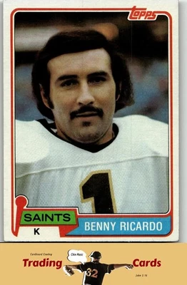 1981 Topps #306 Benny Ricardo New Orleans Saints Football Card EX - Image 1 of 2