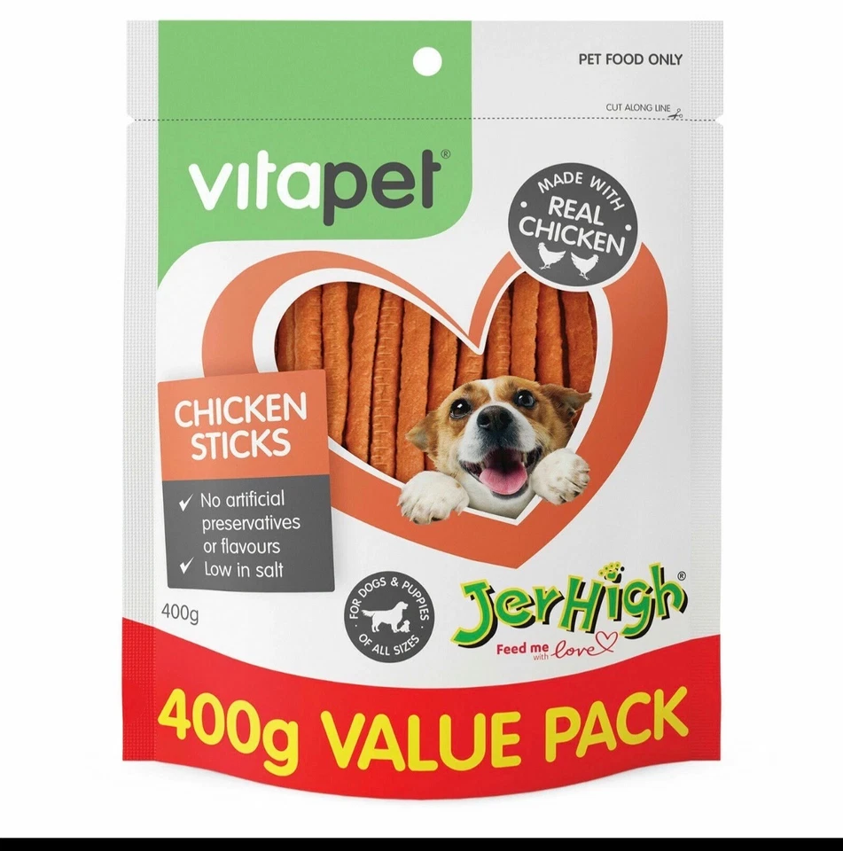 Vitapet Jerhigh Chicken Sticks Dog Treats 400gm