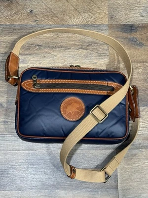 Bolso Bandolera/Cintura Convertible de Cuero Azul Marino/Marrón Hunting World  Foto 1 de 4