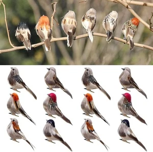 12pcs Artificial Birds Realistic 3.9-Inch Simulation Foam Feather Black - Picture 1 of 8