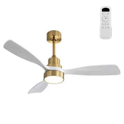 48inWood Ceiling Fan With 3 Solid Wood Blades Remote Control Reversible DC Motor - Image 1 of 4
